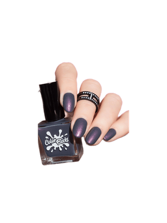 purple nail polish manicure