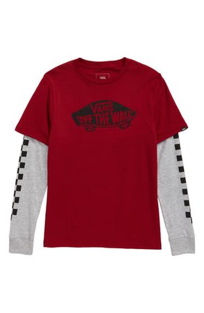 Vans Off the Wall Twofer Layered T-Shirt (Big Boys) | Nordstrom