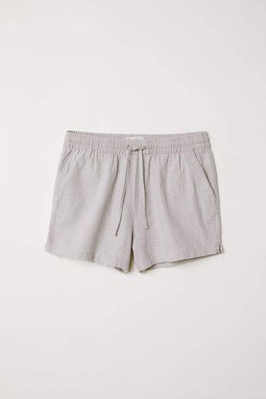 Linen-blend Shorts - Gray