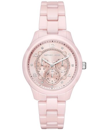 Michael Kors Women's Runway Pink Ceramic Bracelet Watch 38mm & Reviews - Watches - Jewelry & Watches - Macy's