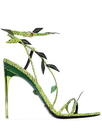 Versace 110mm snakeskin-effect Leaf Stiletto Sandals - Farfetch