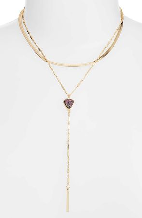 Drusy Layered Y-Necklace
