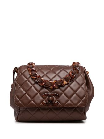 Chanel Chanel Pre-Owned 1995 Tortoiseshell Detailing diamond-quilted  Shoulder Bag - Farfetch