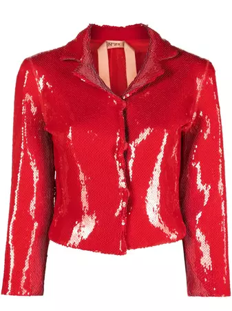 Nº21 Sequinned Cropped Jacket - Farfetch