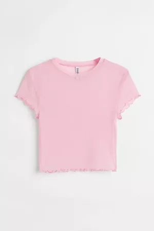Mesh Crop Top - Light pink - Ladies | H&M US