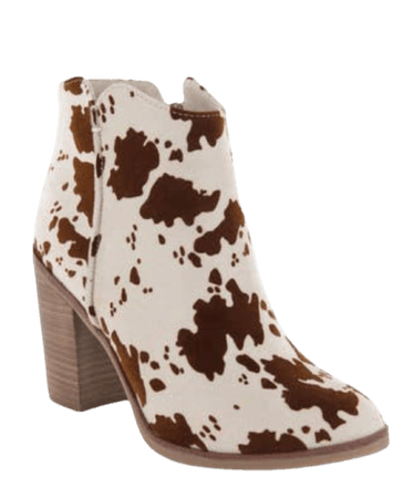 brown cow print boots