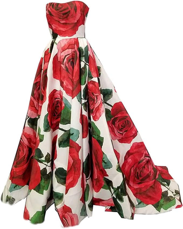 red rose gown