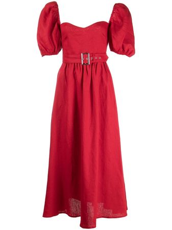 Reformation Tien Linen Midi Dress - Farfetch