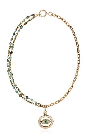 Lavaliere Gold-Plated Beaded Eye Necklace By Lulos | Moda Operandi