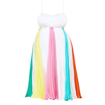 Plus Size Rainbow Pleat Midi Dress -$99.00