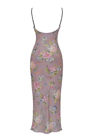 Clothing : Maxi Dresses : 'Aria' Mauve Floral Maxi Dress