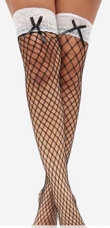 fish net black with white lace