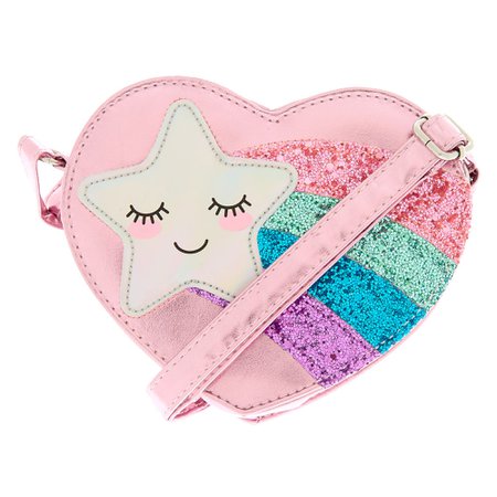 Claire's Club Shooting Star Crossbody Bag - Pink | Claire's