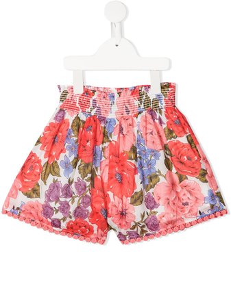 Shop pink & blue Zimmermann Kids floral-print shorts with Express Delivery - Farfetch