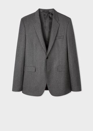 Men's Slim-Fit Dark Grey Wool-Cashmere Two-Button Blazer - Paul Smith Europe