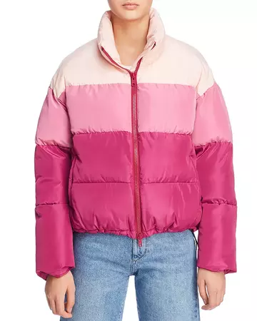 Rebecca Minkoff Rosie Color-Blocked Puffer Jacket | Bloomingdale's