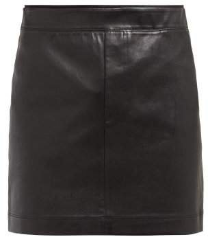 Leather Mini Skirt - Womens - Black