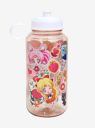 Sailor Moon Crystal Sticker Water Bottle - BoxLunch Exclusive
