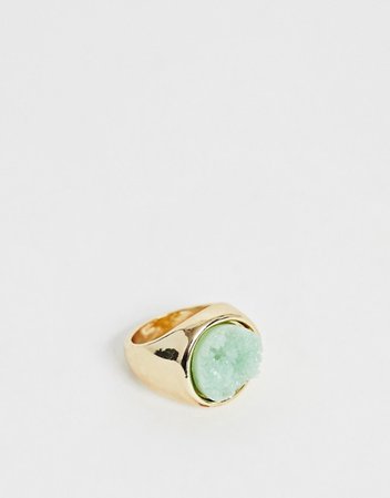 DesignB London gold crystal ring | ASOS