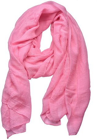 Woogwin Women's Cotton Scarves Lady Light Soft Fashion Solid Scarf Wrap Shawl (One Size, pink) at Amazon Women’s Clothing store