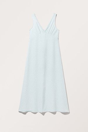 V-neck Maxi Dress - Light Blue Floral - Monki WW