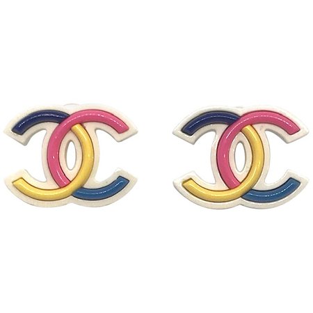 Chanel Lucite CC Logo Post Earrings, 2017 Collection For Sale at 1stdibs