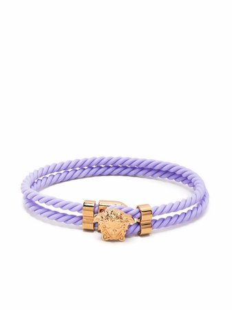 Shop Versace Medusa charm rope bracelet with Express Delivery - FARFETCH