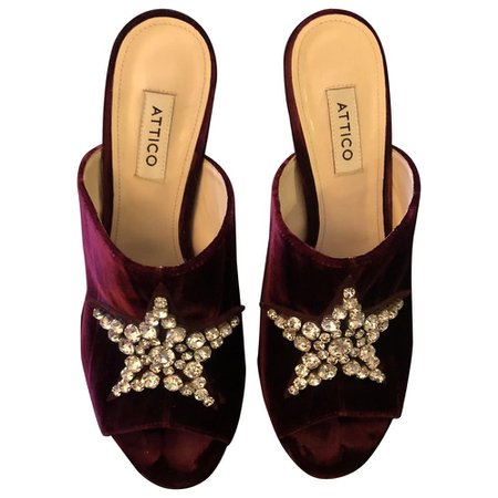 Velvet heels Attico Burgundy size 38 EU in Velvet - 8205107