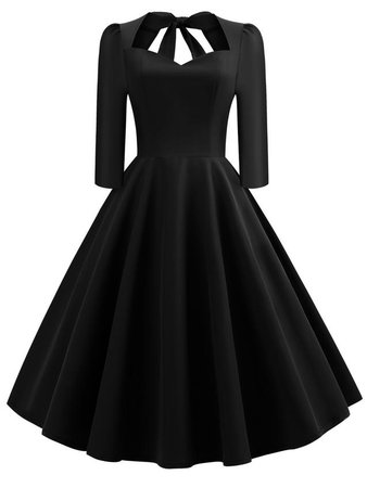 1950s Solid 3/4 Sleeve Dress - Retro Stage - Chic Vintage Dresses and Accessories
