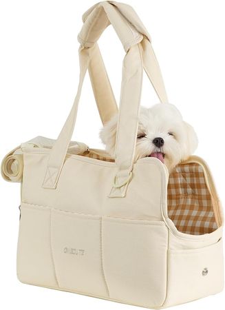 Amazon.com : ONECUTE Dog Carrier for Small Dogs with Large Pockets, Cotton Bag, Dog Carrier Soft Sided, Collapsible Travel Puppy Carrier(Medium, 17 * 7.5 * 12 Inches, Beige) : Pet Supplies