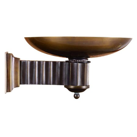 Art Deco Style Bauhaus Brass Torch/Wall-Lamp, Re-Edition For Sale at 1stDibs