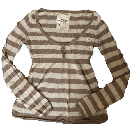 hollister brown striped babydoll top