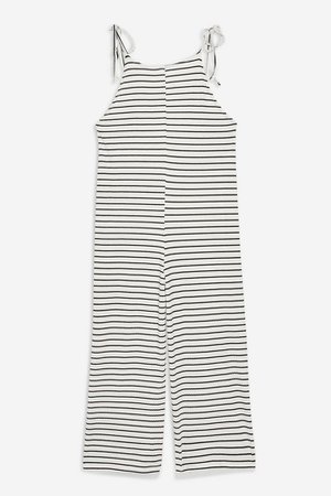 Stripe Tie Strap Romper | Topshop white
