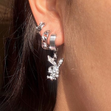 stacked silver earrings