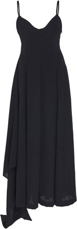 Asymmetrical Wool Maxi Dress