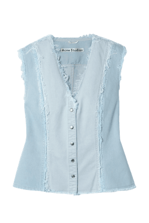 ACNE STUDIOS + NET SUSTAIN frayed patchwork organic denim vest