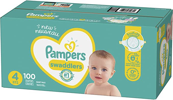 Amazon.com: Diapers Size 4, 100 Count - Pampers Swaddlers Disposable Baby Diapers, Giant Pack: Beauty