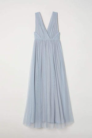 Long Mesh Dress - Blue