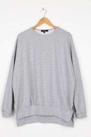 Grey Sweatshirt - Crew Neck Sweatshirt - Oversized Sweatshirt - Lulus