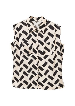 MANGO Geometric-print blouse