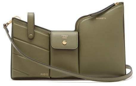 Pocket Mini Leather Cross Body Bag - Womens - Green