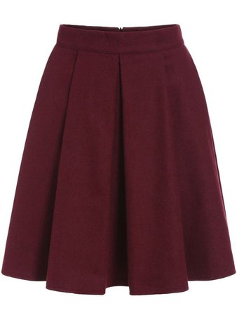 Red Pelted Woolen Skirt