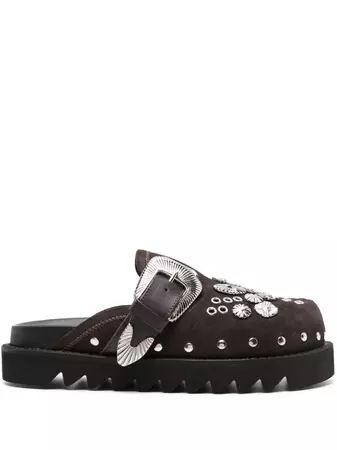 Toga Pulla eyelet-detailing Leather Mules - Farfetch