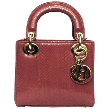 Dior Pink Leather Lady Bag For Sale at 1stDibs