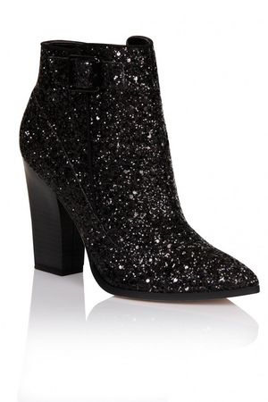 black glittery boots