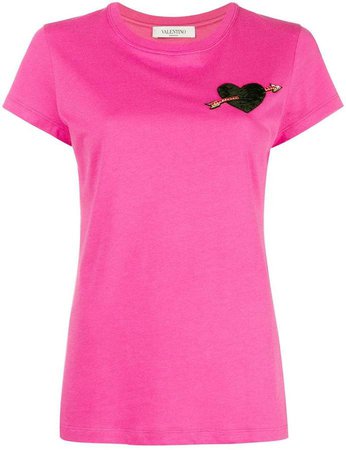 heart embroidered T-shirt