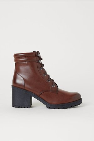 Chunky-sole Boots - Dark brown/pile-lined - Ladies | H&M US