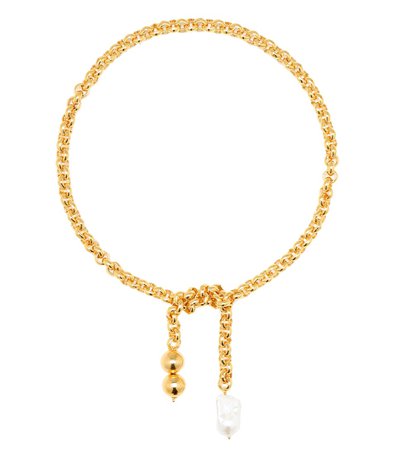 Timeless Pearly - 24kt gold-plated chain necklace with pearls | Mytheresa
