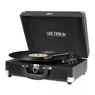 *clipped by @luci-her* Victrola Bluetooth Suitcase Record Player With 3-speed Turntable
