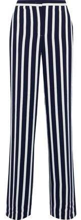 Striped Crepe Wide-leg Pants